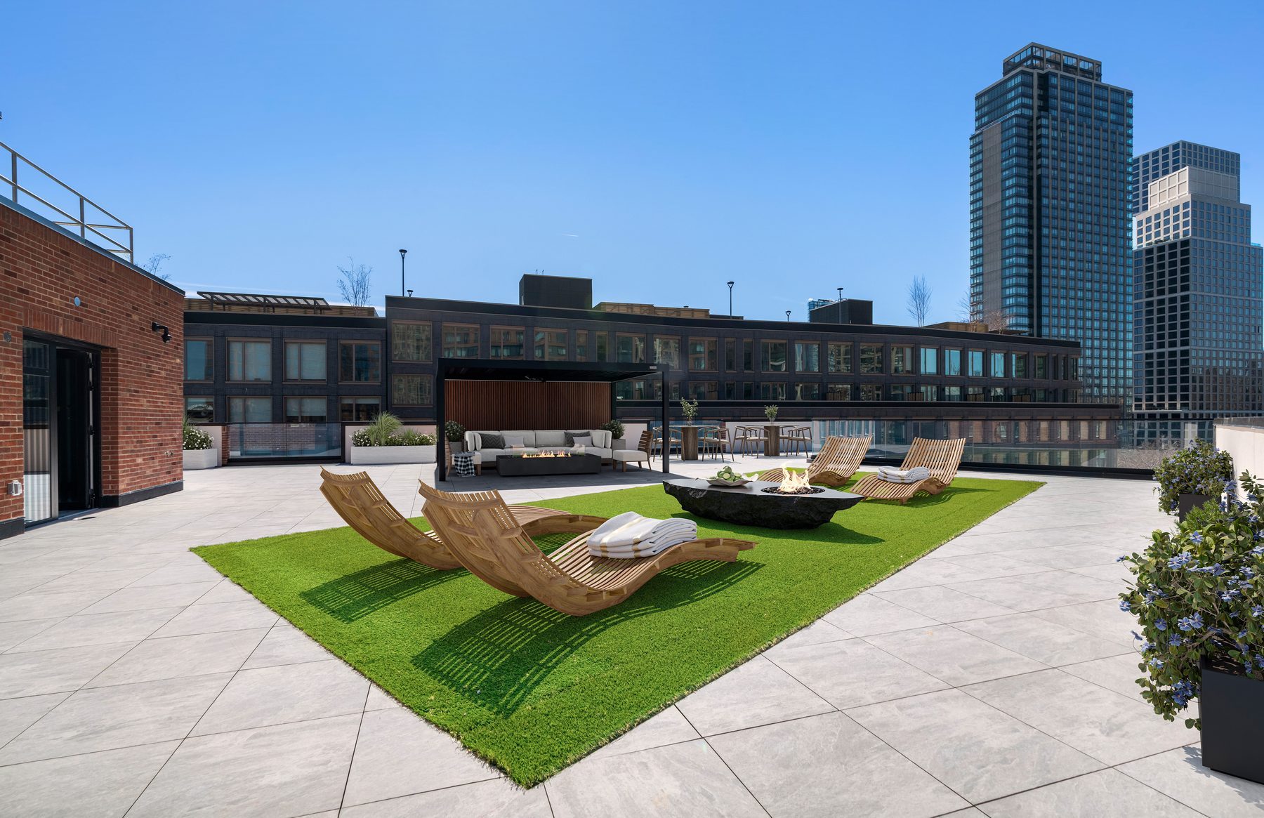 Rooftop terrace lounge area